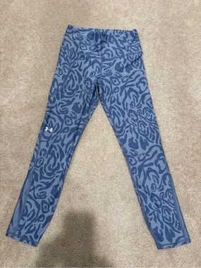 Under Armour Blue Leopard-Pattern Compression Leggings
